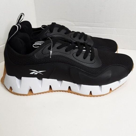 Reebok Men's Sneaker size 9M Zig Dynamica Black White Running Shoes - Picture 1 of 11